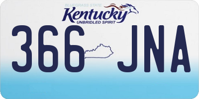 KY license plate 366JNA