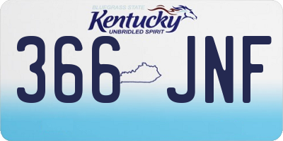 KY license plate 366JNF