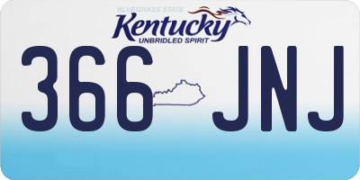 KY license plate 366JNJ