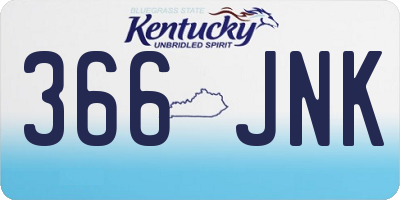 KY license plate 366JNK