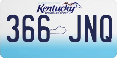 KY license plate 366JNQ