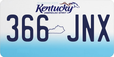 KY license plate 366JNX