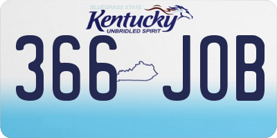 KY license plate 366JOB