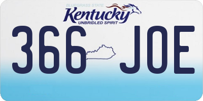 KY license plate 366JOE