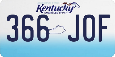 KY license plate 366JOF
