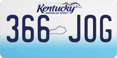 KY license plate 366JOG