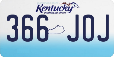 KY license plate 366JOJ