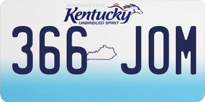 KY license plate 366JOM