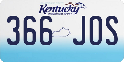 KY license plate 366JOS
