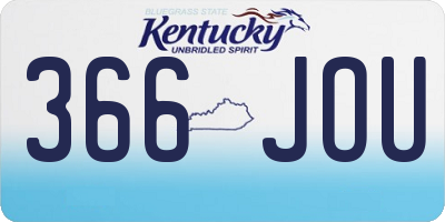 KY license plate 366JOU
