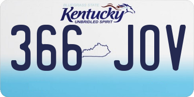 KY license plate 366JOV