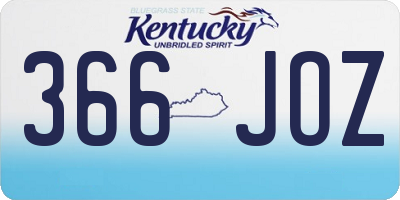 KY license plate 366JOZ