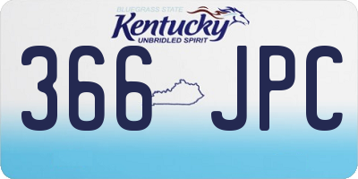 KY license plate 366JPC