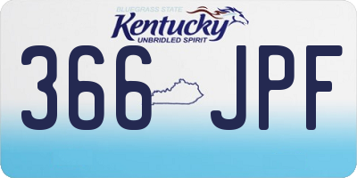 KY license plate 366JPF