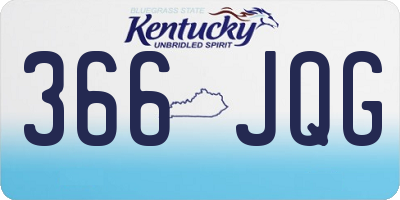 KY license plate 366JQG