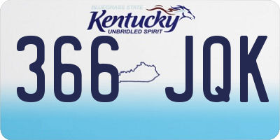 KY license plate 366JQK