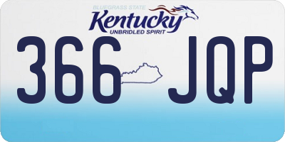 KY license plate 366JQP