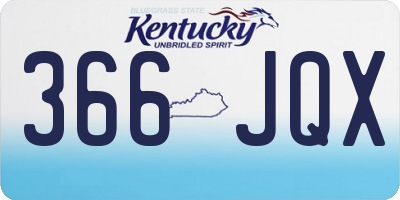 KY license plate 366JQX