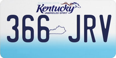 KY license plate 366JRV