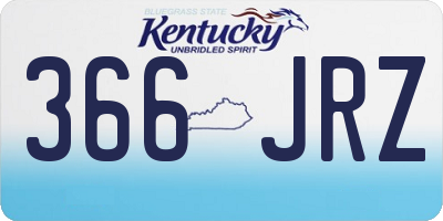 KY license plate 366JRZ