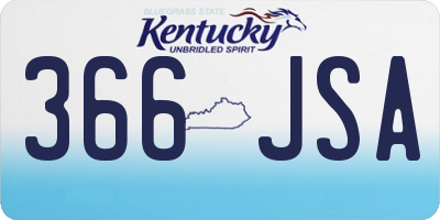 KY license plate 366JSA