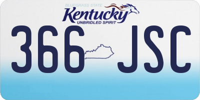 KY license plate 366JSC