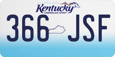 KY license plate 366JSF