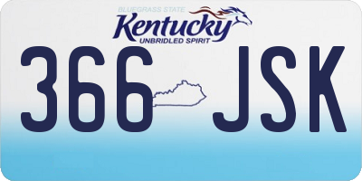 KY license plate 366JSK