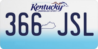 KY license plate 366JSL