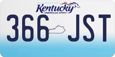 KY license plate 366JST