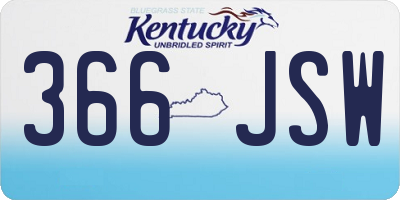 KY license plate 366JSW