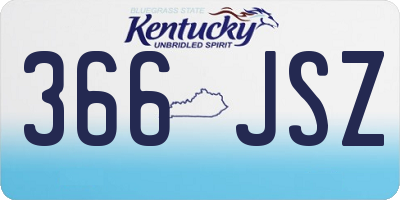 KY license plate 366JSZ