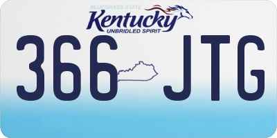 KY license plate 366JTG