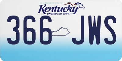 KY license plate 366JWS