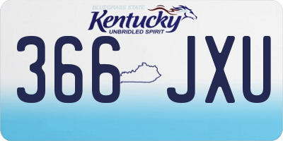 KY license plate 366JXU
