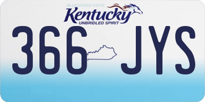 KY license plate 366JYS