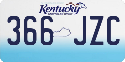 KY license plate 366JZC
