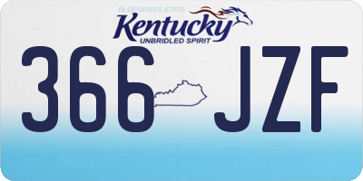 KY license plate 366JZF