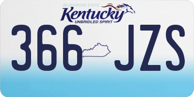 KY license plate 366JZS