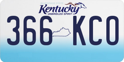 KY license plate 366KCO