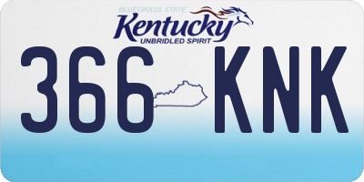 KY license plate 366KNK