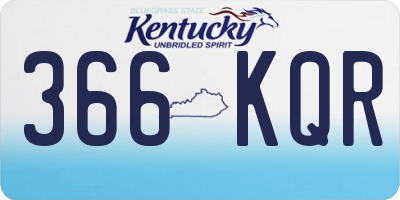 KY license plate 366KQR