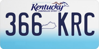 KY license plate 366KRC