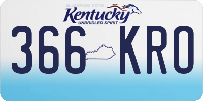 KY license plate 366KRO