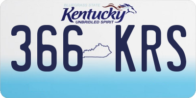 KY license plate 366KRS