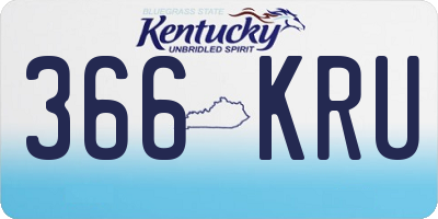 KY license plate 366KRU