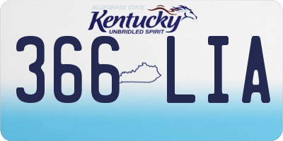 KY license plate 366LIA