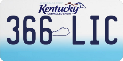 KY license plate 366LIC