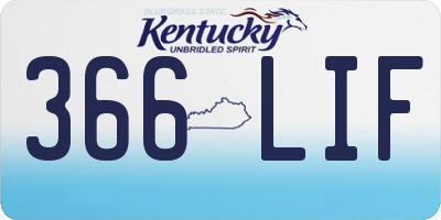 KY license plate 366LIF