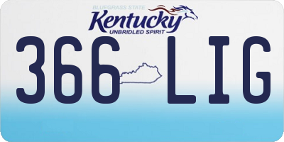 KY license plate 366LIG